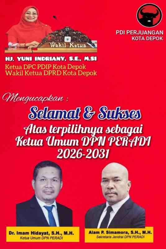 APRESIASI TOKOH POLITIK: HJ. YUNI INDRIANY, S.E., M.SI SAMPAIKAN SELAMAT ATAS PENGUKUHAN DR. IMAM HIDAYAT DAN ALAM P. SIMAMORA PIMPIN DPN PERADI PERIODE 2026-2031