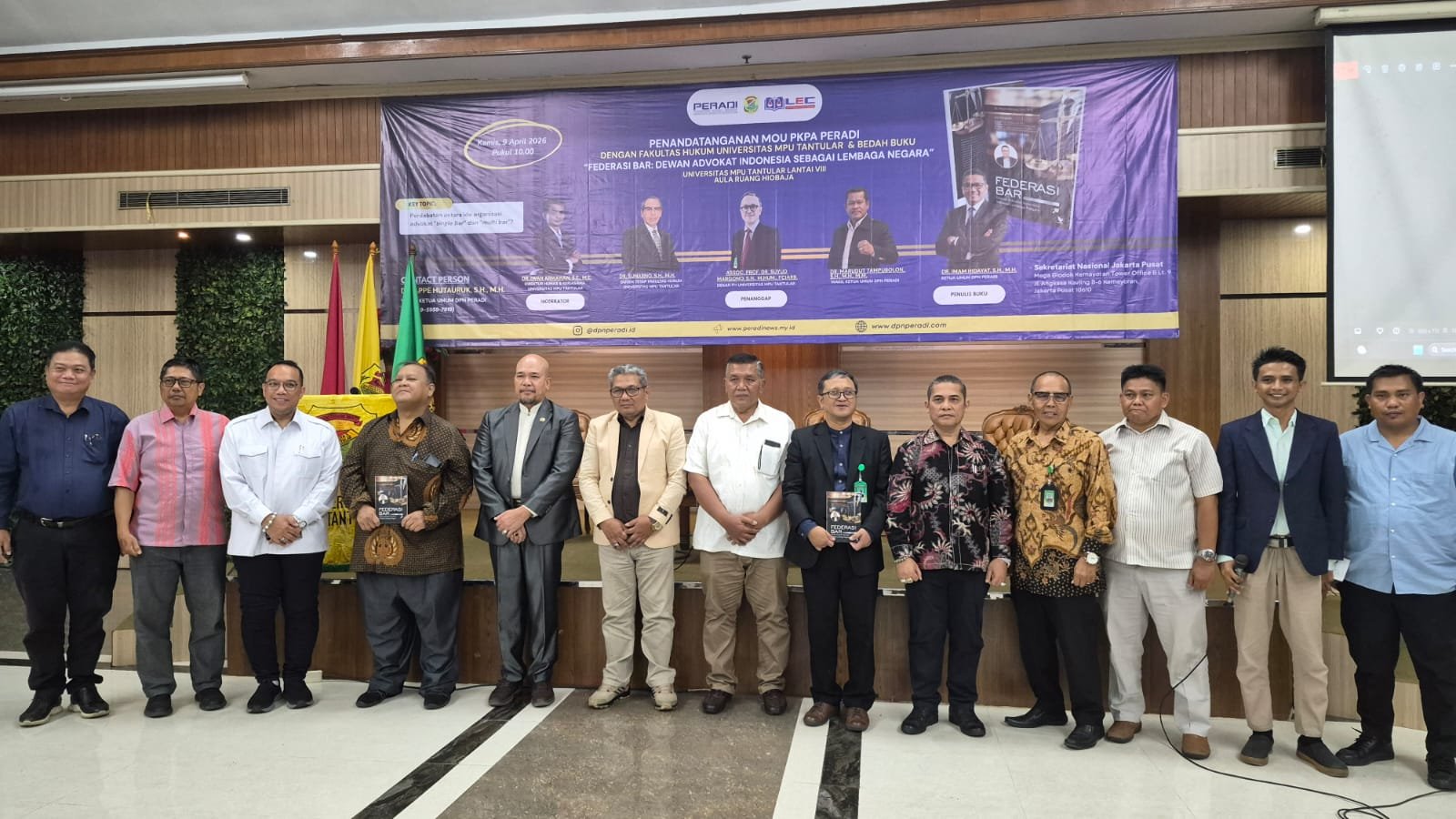 TANDATANGANI MOU, PERADI GANDENG UNIVERSITAS MPU TANTULAR
